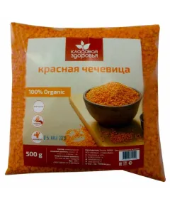 Красная чечевица, 500гр, Кладовая здоровья