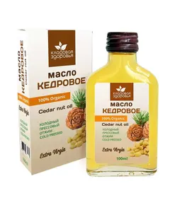 Масло кедровое нераф.высший сорт, 100мл, Кладовая здоровья