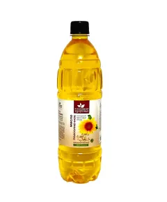 Масло подсолнечное нераф.высший сорт, 1л (пластик), Кладовая здоровья