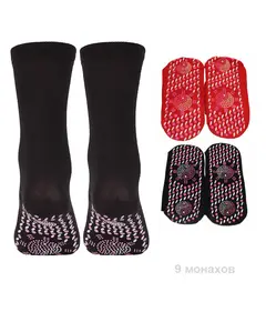 Турмалиновые носки "Инь Янь" (красный), Цвет: красный