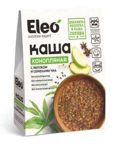 Каша "конопляная" с яблоком и семенами Чиа, 200 г.(5*40 г), серия Eleo