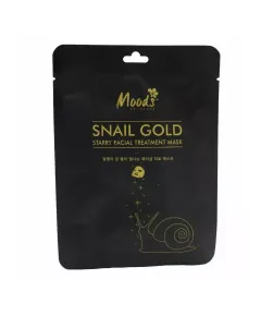 Тканевая маска с улиткой и биозолотом для сияющей кожи лица, 38 мл., Moods