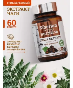 Чага экстракт (уп./60 капсул), Just Native