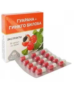 Экстракт Гуарана+Гинкго Билоба, 30 капс, Алтай Старовер
