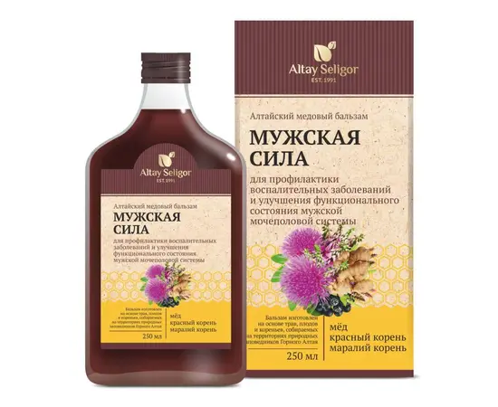 Алтайский медовый бальзам "Мужская сила", 250 мл., Алтай Селигор