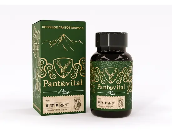 Пантовитал с Чагой. Пищеварение. Антивирус (120 капсул по 500 мг), Pantovital, изображение 2