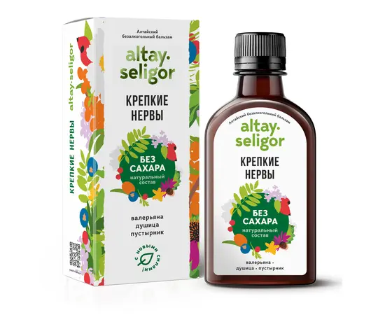 Бальзам без сахара Крепкие нервы, 200 мл. Алтай-Селигор