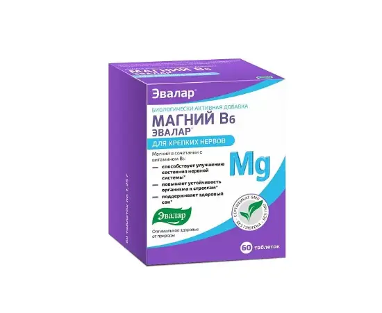 Магний В6 таб. 1 250 мг, 60 шт. Эвалар