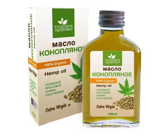 Масло конопляное нераф.высший сорт, 100мл., Кладовая здоровья