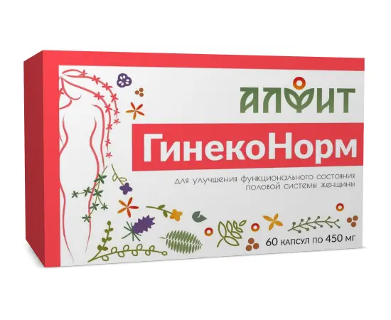 БАД Фитосборы в капсулах Гинеконорм (блистер), 60  капсул по 450 мг, Алфит