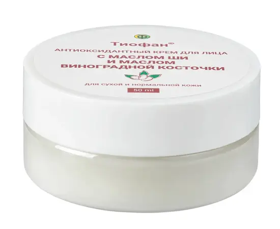 Тиофан. Крем антиоксидантный  для лица с маслом Ши и виноградной косточки, 50 мл
