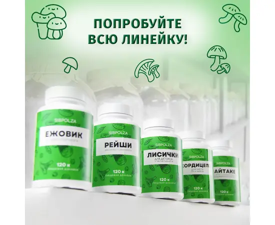 Лисички для детокса и против паразитов, пищевая добавка Sibpolza , 120 капсул, СИБИОПРО, изображение 5