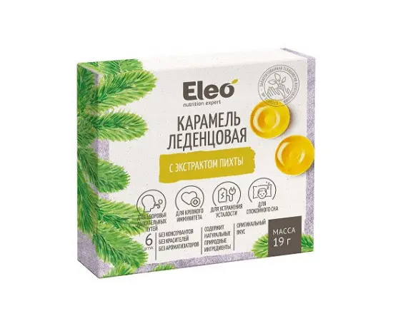Карамель леденцовая с экстрактом пихты. серия Eleo