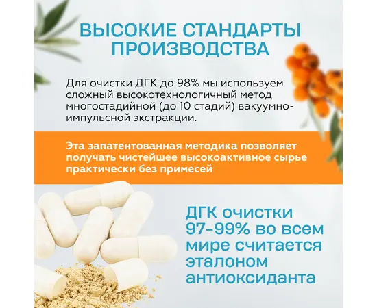 Ларикс. Антиоксидантный комплекс. Дигидрокверцетин 98% 50мг, арабиногалактан, облепиха, капс 30 шт, изображение 4
